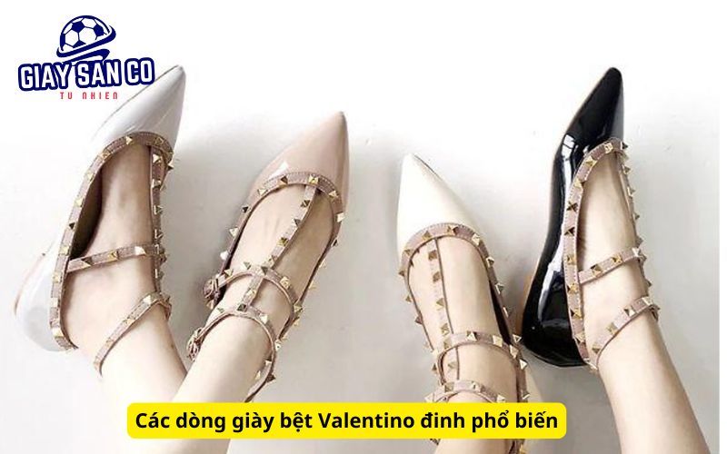 Các dòng giày bệt Valentino đinh phổ biến